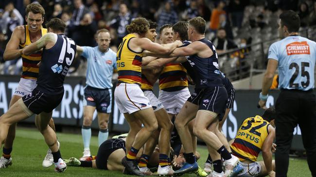 Darcy Fogarty could face MRO wrath after his careless act injected fire into the clash. Picture: Getty Images