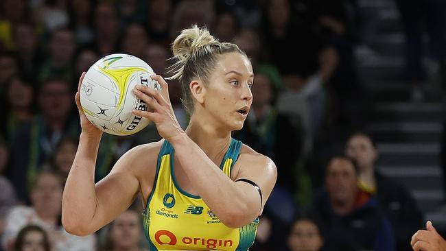 MELBOURNE, AUSTRALIA - OCTOBER 12: Jamie-Lee Price of Australia zlpduring game one of the 2023 Constellation Cup series between Australia Diamonds and New Zealand Silver Ferns at John Cain Arena on October 12, 2023 in Melbourne, Australia. (Photo by Daniel Pockett/Getty Images)