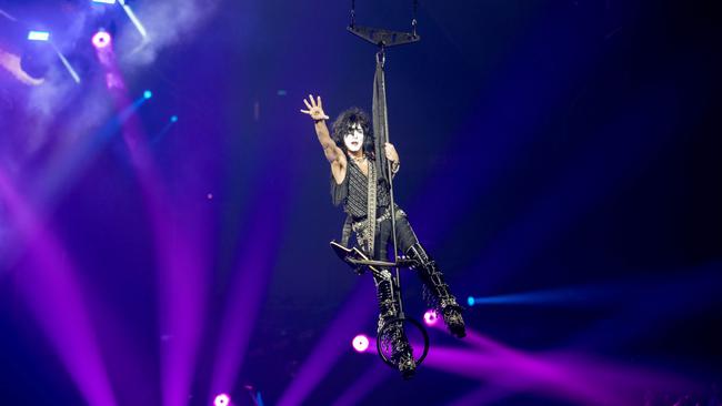 Paul Stanley doing things 70-year-olds probably aren’t supposed to do. Photo: Jay Gilbert