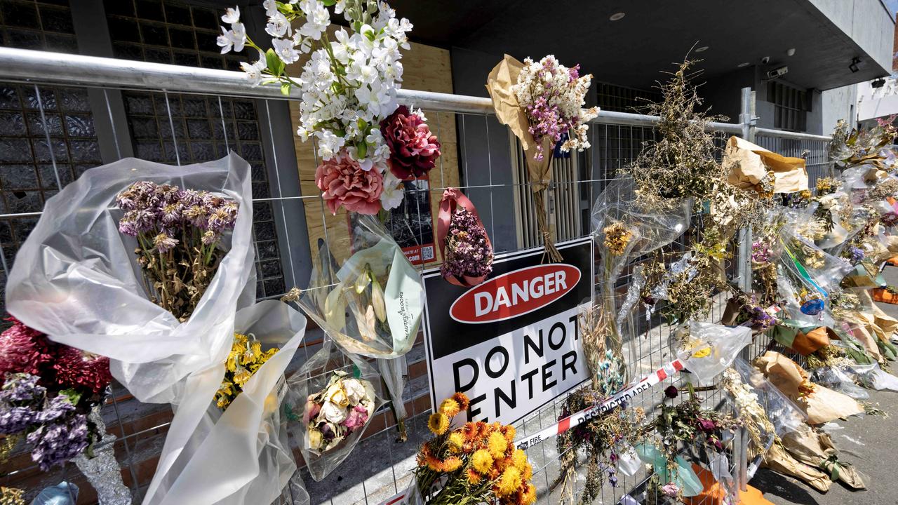 Tributes at the Adass Israel Synagogue in Ripponlea. Picture: NewsWire David Geraghty