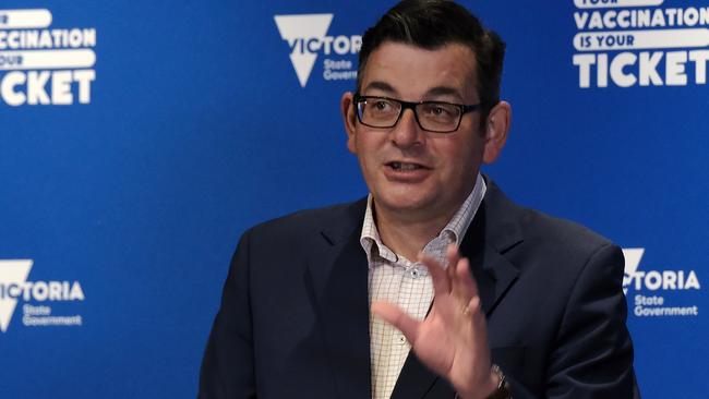 Premier Daniel Andrews announced lockdown will end on Thursday night. Picture: NCA NewsWire / Luis Enrique Ascui