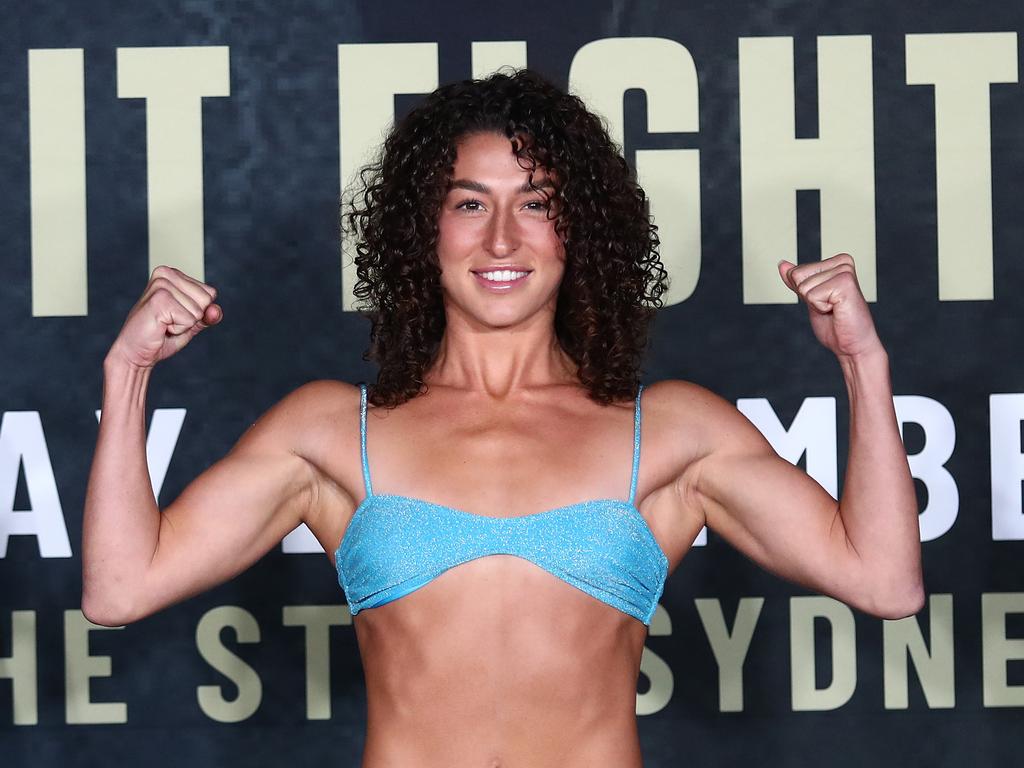 Jasmine Parr No Limit Fight Night Weigh In at The Star, Sydney. Picture: Brett Costello