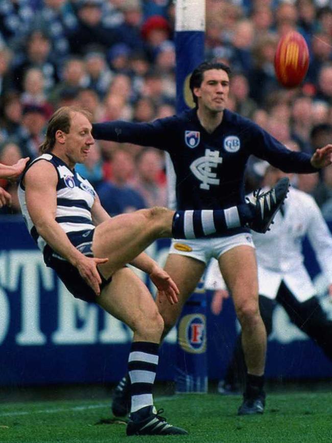 Gary Ablett Snr kicked six goals in the shock Cats win. Picture: Darren Tindale