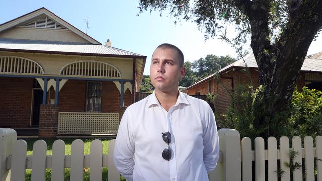 Michael Martin Junior made an appeal to the public for help in solving his father Michael Martin Senior's murder outside Murwillumbah Police Station almost a year after his father’s death, and shortly before his arrest. Photo by Richard Gosling