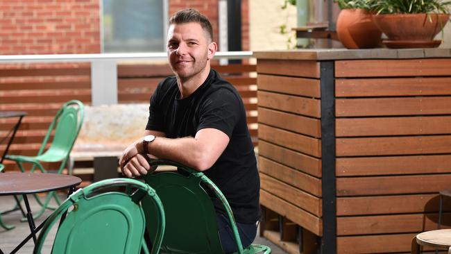 Co-owner of Proof and Hills Collide, Shane Ettridge, at his small bar in Adelaide. (AAP/ Keryn Stevens)