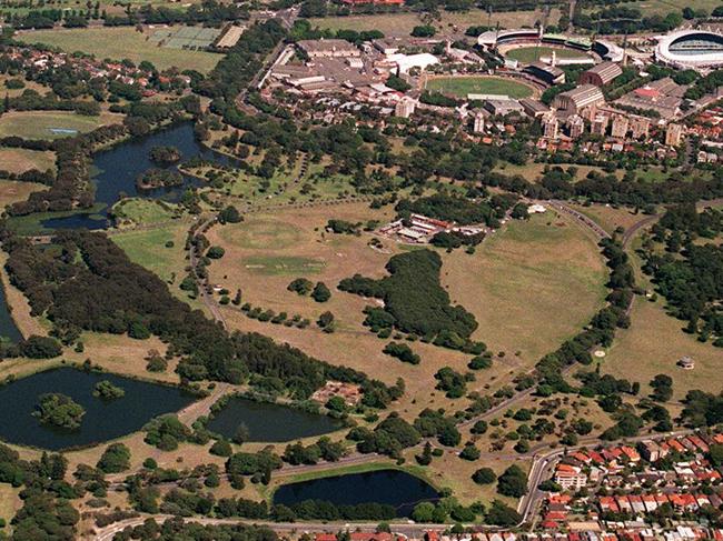 Aerial view of Centennial Park, Sydney, NSW./New/South/Wales/Sydney