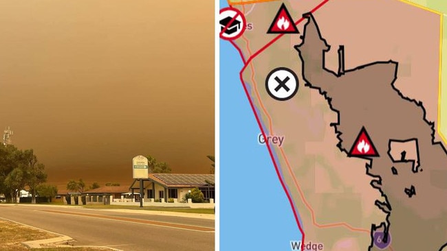 An entire Western Australian town has been told to evacuate while others have been told it is “too late to leave” as an out of control bushfire continues to burn through thousands of hectares of land. 