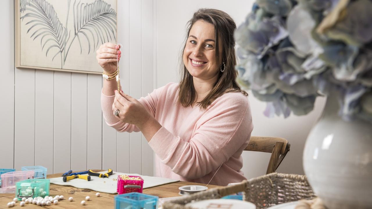 Toowoomba’s Jess Hayes is set to launch new business Boutiqo specialising in handmade pearl jewellery. Picture: Kevin Farmer