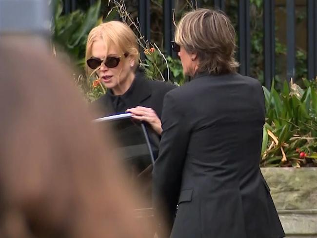 Kidman’s husband, Keith Urban, was spotted by her side. Picture: 7News