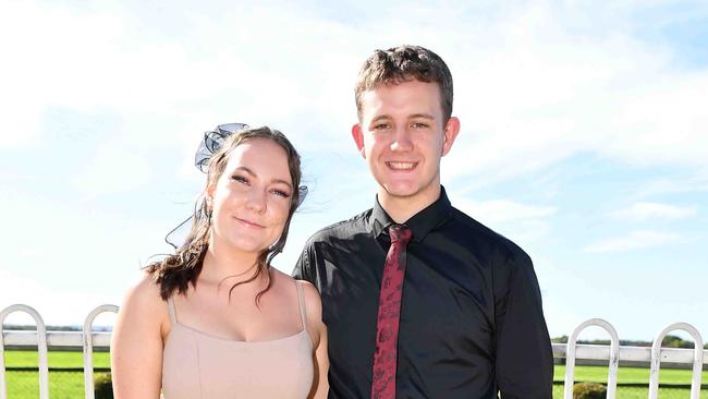 Erin Lisett and Camryn Chapman at Coast to Coast Raceday, Corbould Park. Picture: Patrick Woods.