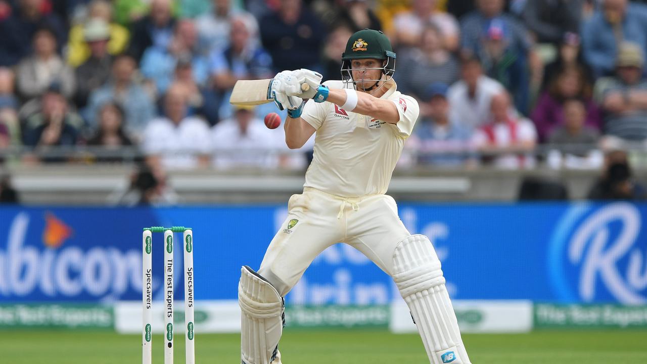 Smith watches a ball onto the bat in preparation for a cut shot. Picture: Stu Forster/Getty Images.