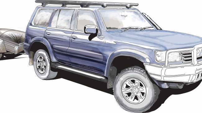 Detectives also released this drawing of the blue four-wheel drive – believed to be a mid to late 1990s model Nissan Patrol. Picture: Victoria Police