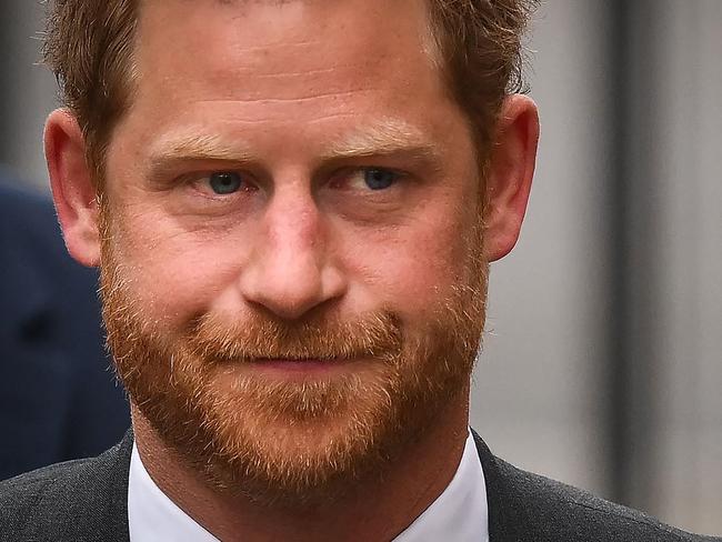 Prince Harry outside court. Picture: AFP