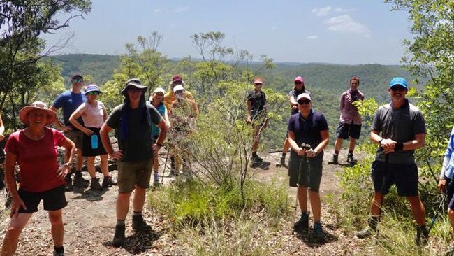 Sonia Wray and HIKEFit group at Lost World Lookout in the Blue Mountains National Park.