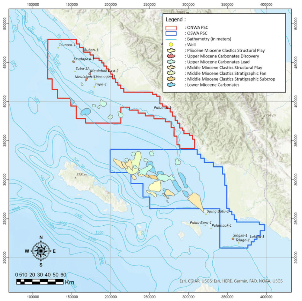 Offshore North West Aceh and Offshore South West Aceh areas. Pic: Conrad Asia Energy