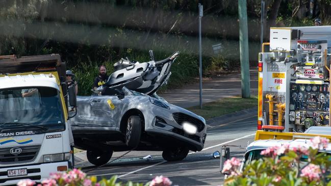 Two people were taken to hospital following a on Friday morning at Golden Beach. Picture: Contributed