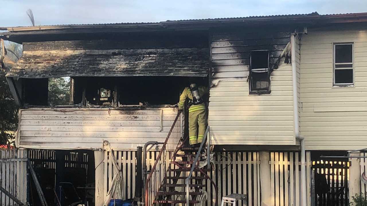 HOME GUTTED: A home in Naughton St, Wandal, was gutted by fire yesterday afternoon. Investigations are expected to begin today.