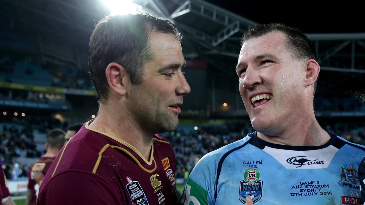 The rivalry between Cameron Smith and Paul Gallen continues. Picture: Gregg Porteous