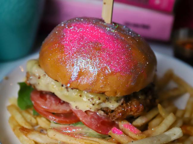 The Mardi Gras burger at Misfits. Picture: Jenifer Jagielski