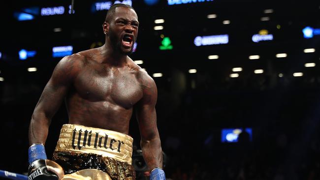 Deontay Wilder after knocking down Bermane Stiverne in his last fight.