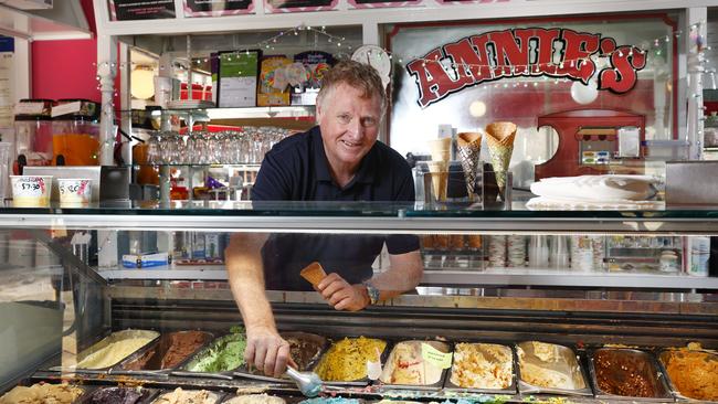 Annie’s Old Fashioned Ice Cream Parlour co-owner Greg Murray. Picture: Richard Dobson