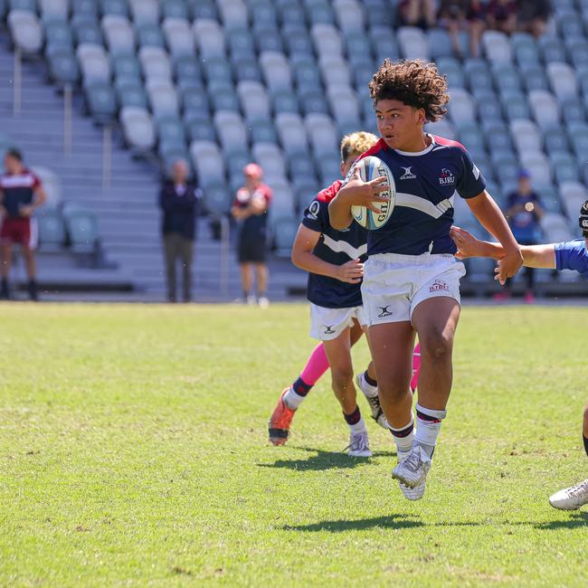 Cezar-Mayn Leota. Buildcorp Emerging Reds Cup action from the day one match between Queensland Country Under-14s and Brisbane Junior Rugby Union Under-14s. Picture credit: QRU Media/ Erick Lucero.