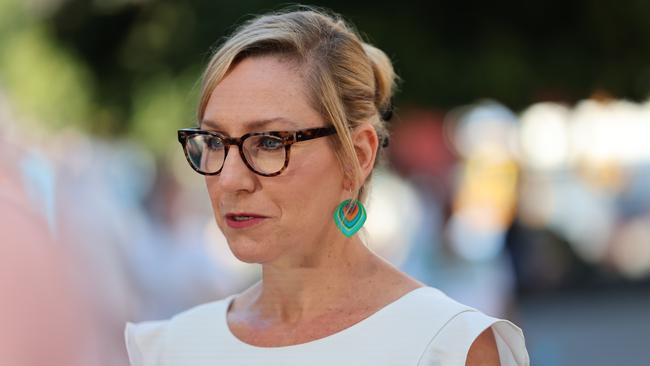 Greens leader Larissa Waters in Brisbane on Tuesday. Picture: Lachie Millard