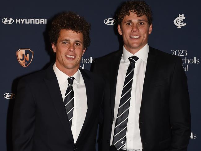 Ed and Charlie Curnow at this year’s best-and-fairest. Picture: Josie Hayden