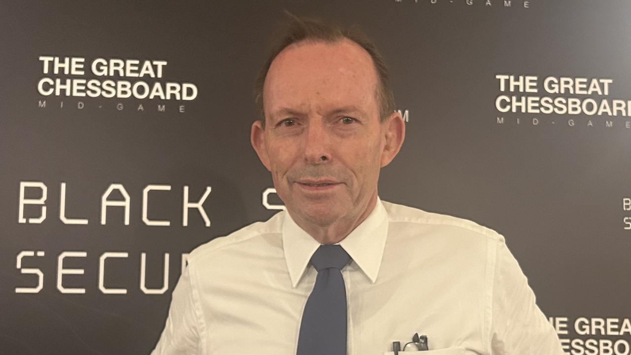 Former Prime Minister Tony Abbott at the Black Sea Security Forum in Odessa. Picture: Natalie Vikhrov
