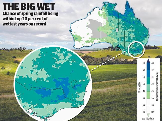 Northern Victoria and the Riverina face much wetter conditions this spring