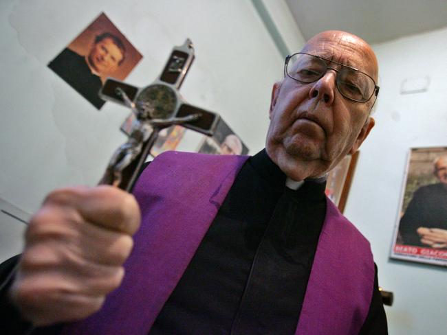 A 2005 file photo of Don Gabriele Amorth, exorcist in the diocese of Rome and the president of honour of the Association of Exorcists. Picture: AFP