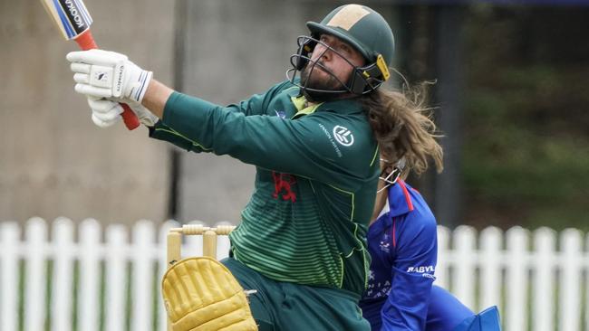 Sub-District cricket: Port Melbourne v Caulfield. Caulfield batsman David Tantsis-Hall. Picture: Valeriu Campan