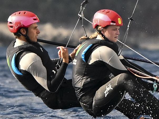 Brin Liddell and Rhiannan Brown at the Nacra Europeans Picture: Salvatore Lopez.