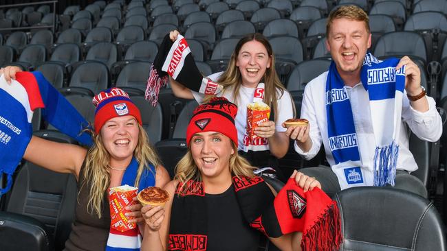 The AFL has frozen prices of footy staples such as pies and chips at Marvel Stadium for the 2023 season. Picture: Supplied