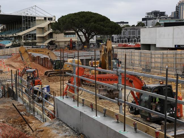 MELBOURNE, AUSTRALIA - NCA NewsWire Photos SEPTEMBER 20, 2023 : House, housing, real estate. Housing development across Melbourne. Building underway of Moonee Valley Park at Moonee Valley Racecourse where the Cox Plate is run. Picture: NCA NewsWire / Ian Currie