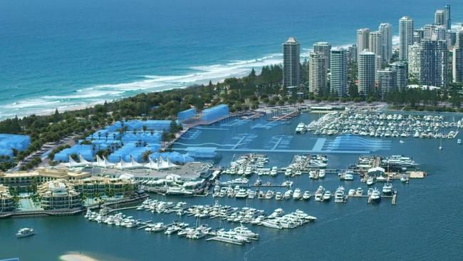 Site of a proposed superyacht berth in the Southport Broadwater as proposed in the Spit Masterplan.