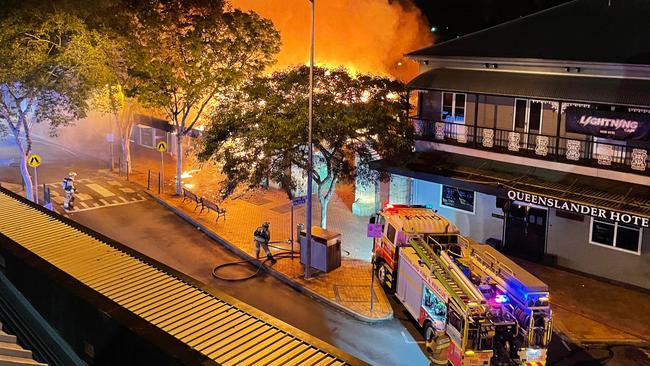 Fireys had the blaze contained by 2am, and were able to keep a third nearby shop from being destroyed.