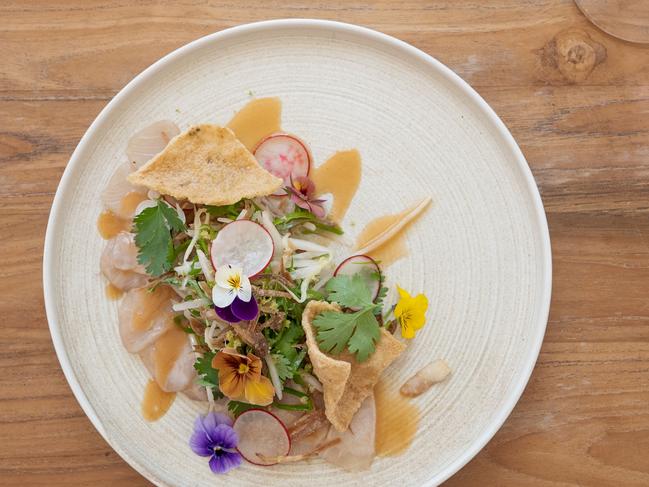 Kingfish ceviche with chilli and honey dressing at Down the Rabbit Hole, McLaren Vale. Picture: Supplied