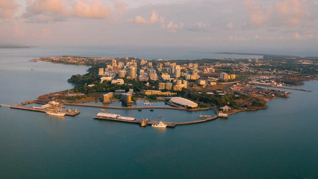 Darwin City Aerial Australia  at sunrise