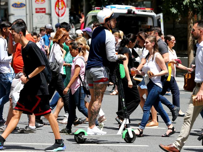 Queensland is the only state that allows e-scooter users to travel faster than 10km/h. Picture: AAP/David Clark