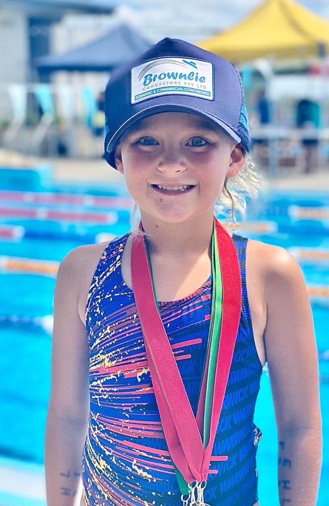 Indi Brosnan is age champion for both Warwick West and the Southern Downs (Photo: Warwick Swimming Club)