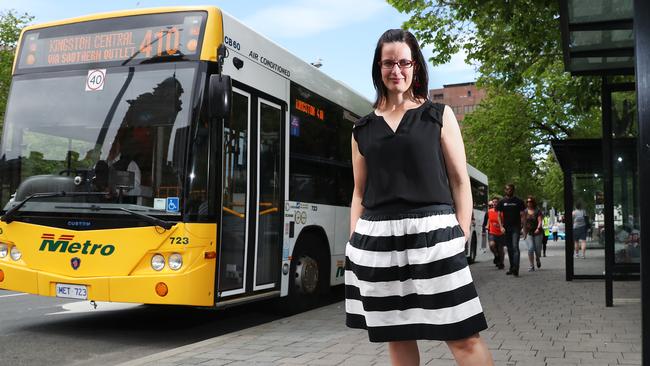 Dr Verity Cleland, from the Menzies Institute for Medical Research, is looking for people to volunteer for a study about the health benefits of using buses. Picture: NIKKI DAVIS-JONES