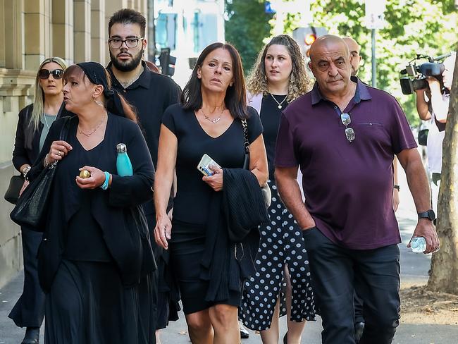 Ms Manno’s family and friends at the Supreme Court on Tuesday. Picture: Ian Currie