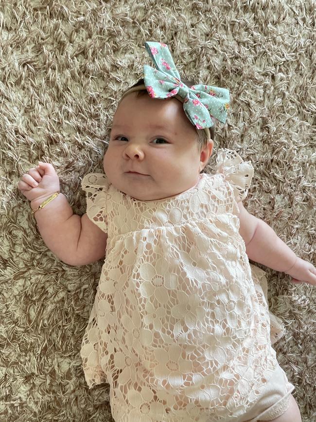 Paisley Evans at five weeks old. Picture: Kate