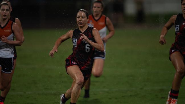 Ruby Mahony as the NTFL Buffaloes' women side beat the Essendon Bombers. Picture: Pema Tamang Pakhrin