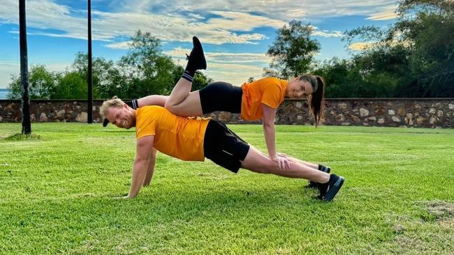 Radio host Jarrod Woodgate and his fiancee Kristy, who became engaged in the final week of April 2025. Picture: Supplied