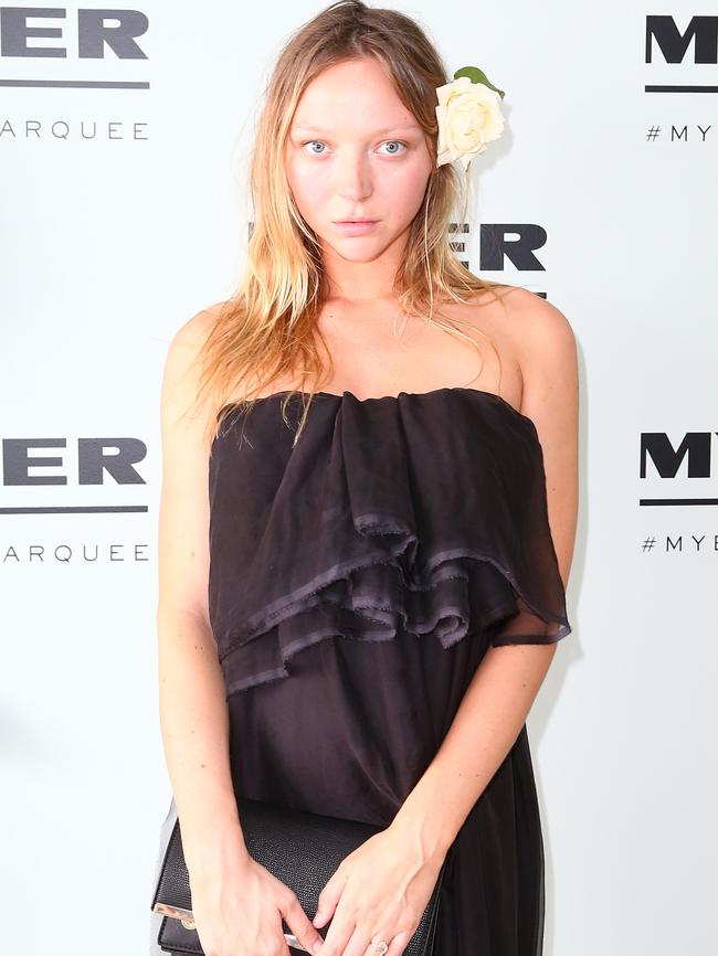 Gemma Ward poses at the Myer Marquee on Derby Day at Flemington Racecourse on October 31, 2015 in Melbourne, Australia. Picture: Scott Barbour/Getty Images.