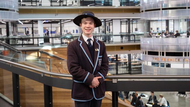 Year 12 boarding prefect Alexander Keir in the STEAM Precinct at Brisbane Grammar School.