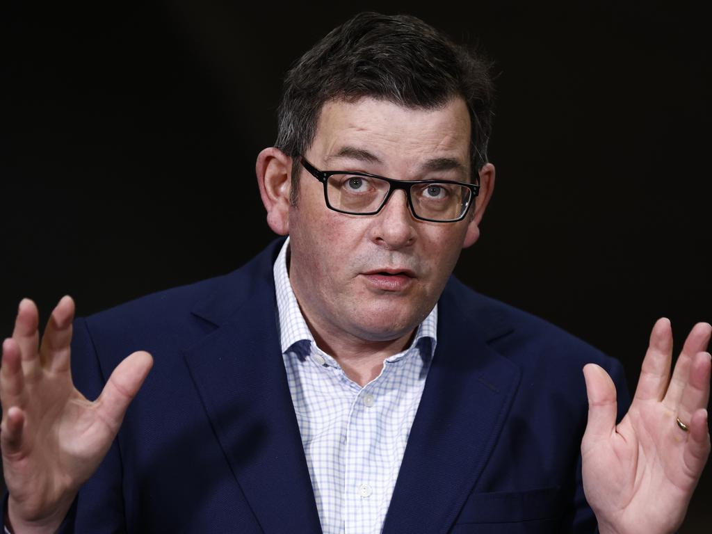 Premier of Victoria, Daniel Andrews addresses the media during a press conference in Melbourne.