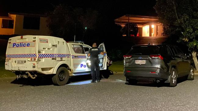 Police on scene at the Constantia Crescent, Frenchville home on Sunday night.